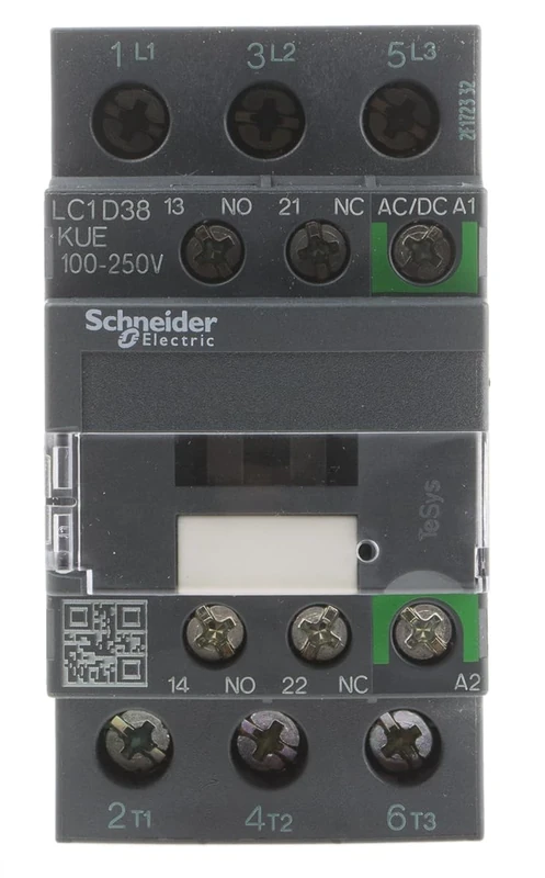 Schneider Electric, TeSys D contactor - 3P - <= 440 V - 38 A AC-3-100...250 V AC/DC coil, LC1D38KUE