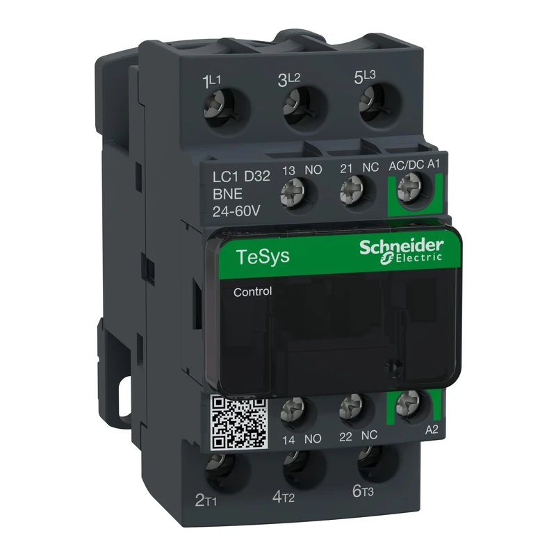 Schneider Electric TeSys Deca contactor,3P(3NO),AC-3/AC-3e/=440V 32A,24-60V AC/DC coil,LC1D32BNE