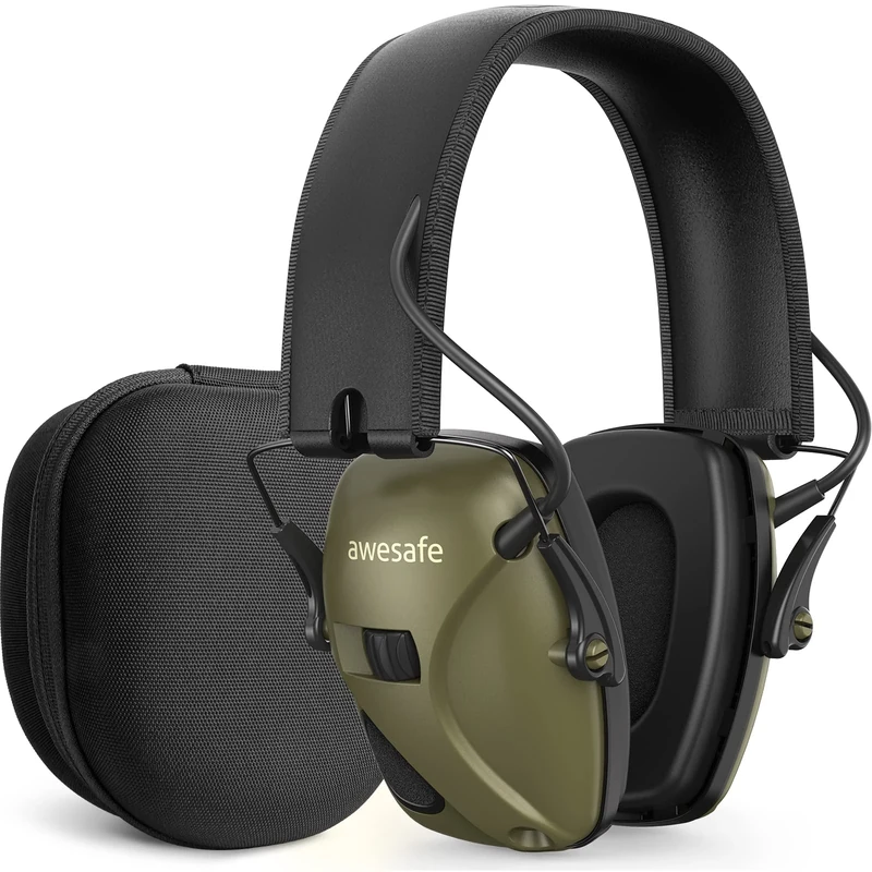 awesafe Electronic Ear Defenders for Adults Hearing Protection Noise Cancelling Headphones - Safety Earmuffs Ear Protectors with Hard Storage Case