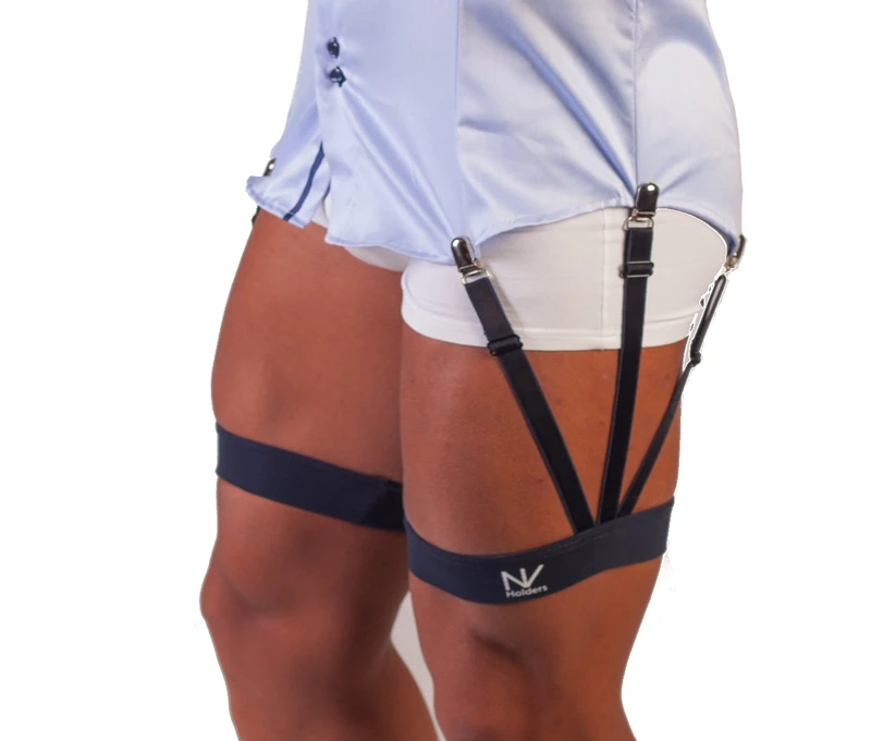 NV Holders: S-Holder - Premium Shirt Stays, Garters, Tuckers for Men, Blue, Medium (21.5-23.5 Inches)