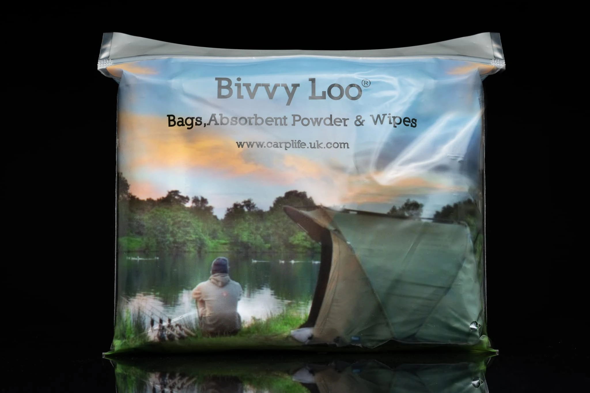 CarpLife Products Ltd Bivvy Loo Refill Pack - Portable Toilet Liner Bags - Camping Toilet Bags - 40 Biodegradable Wipes, 12 Biodegradable Liner Bags & 12 Sachets of Waste Managing Powder
