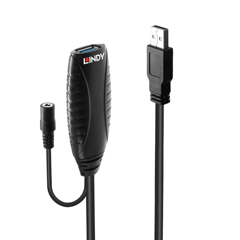 Lindy 15m USB 3.0 Active Extension Cable, Black