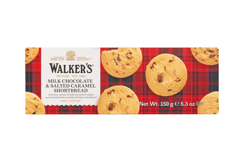 Walker's Shortbread Salted Caramel & Milk Chocolate Rounds – Traditional Scottish Recipe, 150 g