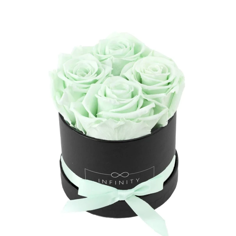 Infinity Flowerbox Preserved Rose, Card, Minty Green, 10 x 10 x 10 cm