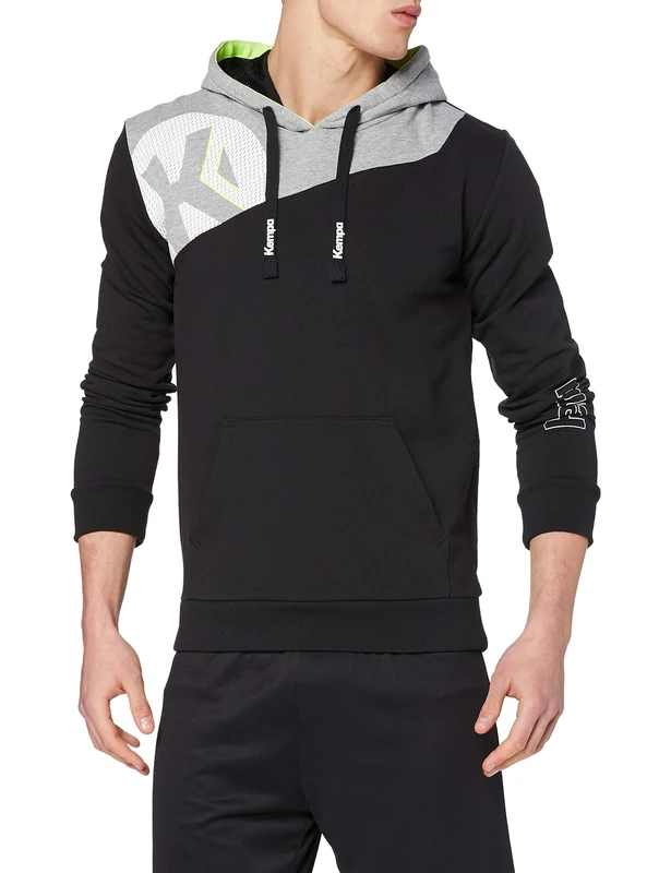 Kempa Kemri Men Core 2.0 Hoodie Men's Hoodie - Black/Dark Grey Melange, XX-Large