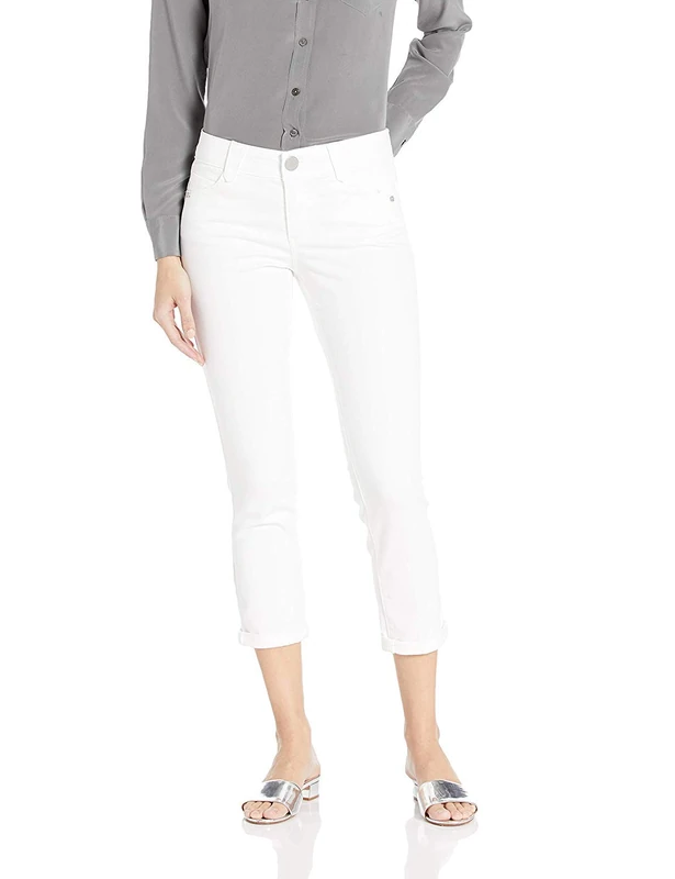 Democracy Women's 25" "Ab Solution Crop Jeans, Optic White, 4