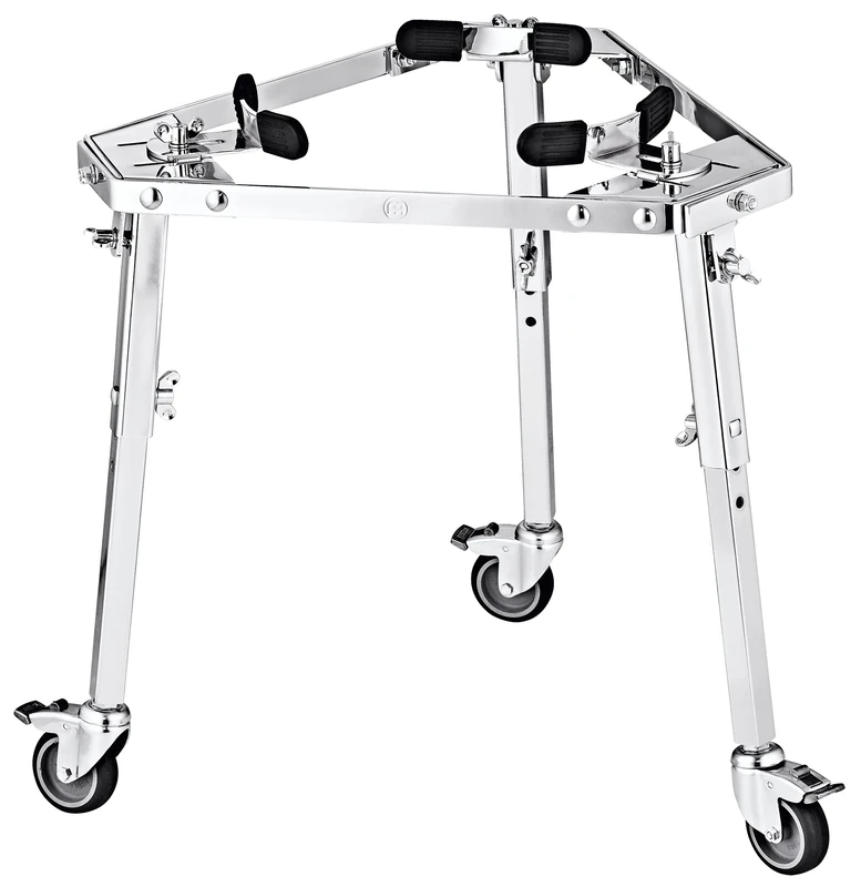 Meinl Percussion Professional Conga Stand - Stand for Conga - Adjustable Size - With Wheels - Steel, Chrome (TMPC)