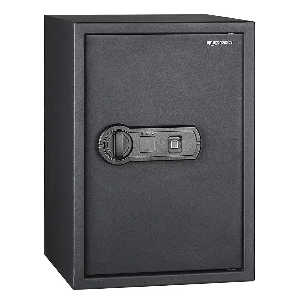 Amazon Basics Biometric Fingerprint Electronic Safe, 50 litres, Black
