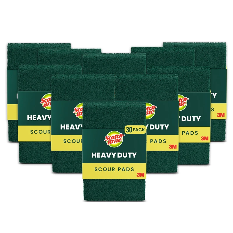 Scotch-Brite Heavy Duty, Scouring Kitchen and Dish, Cast Iron, Green, 30 Pads - Image 1