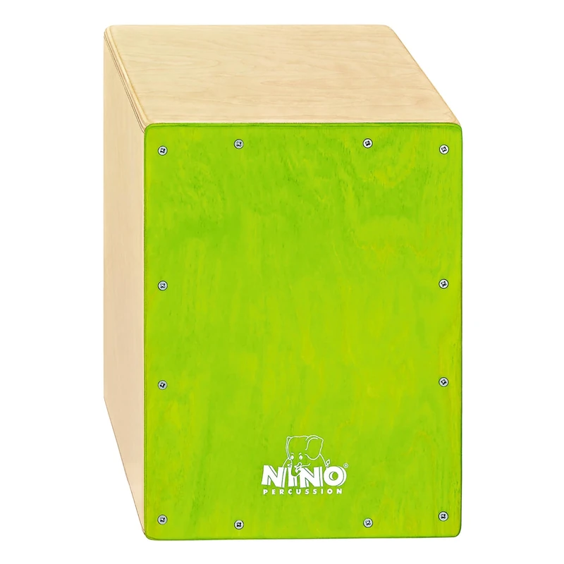 Nino Percussion Cajon Kids Instrument - Drum Box for Children from 4 Years - Musical Instrument - Playing Surface Baltic Birch, Green (NINO950GR)