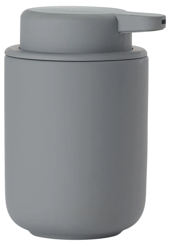 Zone Denmark Ume Soap Dispenser for Liquid Soap, Stoneware/Ceramic with Soft Touch Coating, Scandinavian Design, 250 ml, Height 12.8 cm, Grey