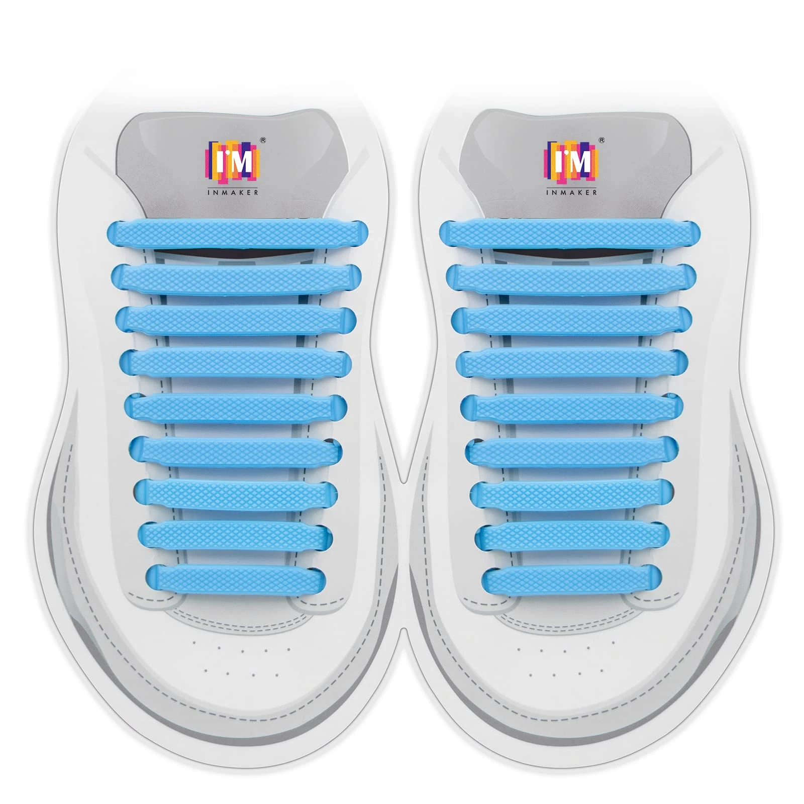 INMAKER No Tie Laces for Kids and Adults, Elastic Laces for Trainers, Silicone Tieless Flat Shoelaces for Running Shoes