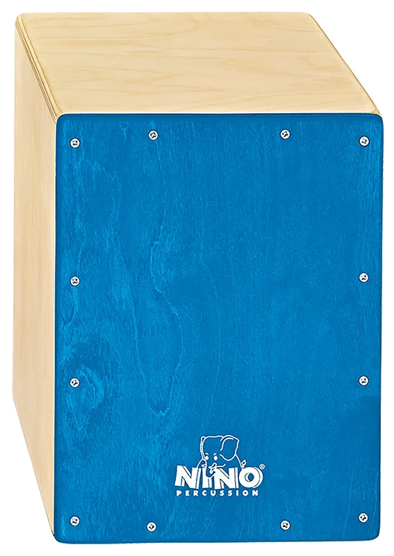 Nino Percussion Cajon Kids Instrument - Drum Box for Children from 4 Years - Musical Instrument - Playing Surface Baltic Birch, Blue (NINO950B)