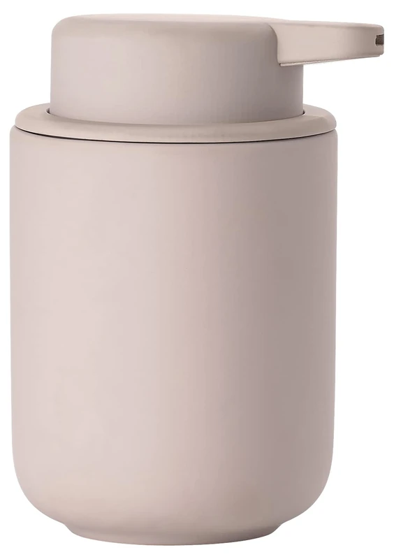 Zone Denmark Ume Soap Dispenser for Liquid Soap, Stoneware/Ceramic with Soft Touch Coating, Scandinavian Design, 250 ml, Height 12.8 cm, Nude