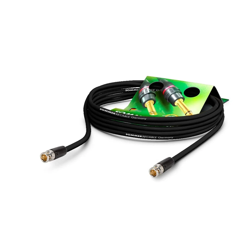 Sommer Cable - BNC Coaxial Video Cable 75 Ω - HD/3G/6G/12G-SDI / 4K-UHD SC-Vector 0.8/3.7 - BNC/BNC NBNC75BLP9X Neutrik - Black 82ft (25m) - Made in Germany