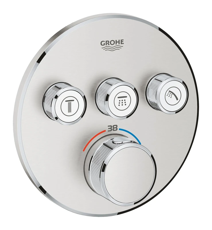 GROHE Grohtherm Smartcontrol Thermostat for Concealed Installation with 3 Valves Supersteel 29121DC0
