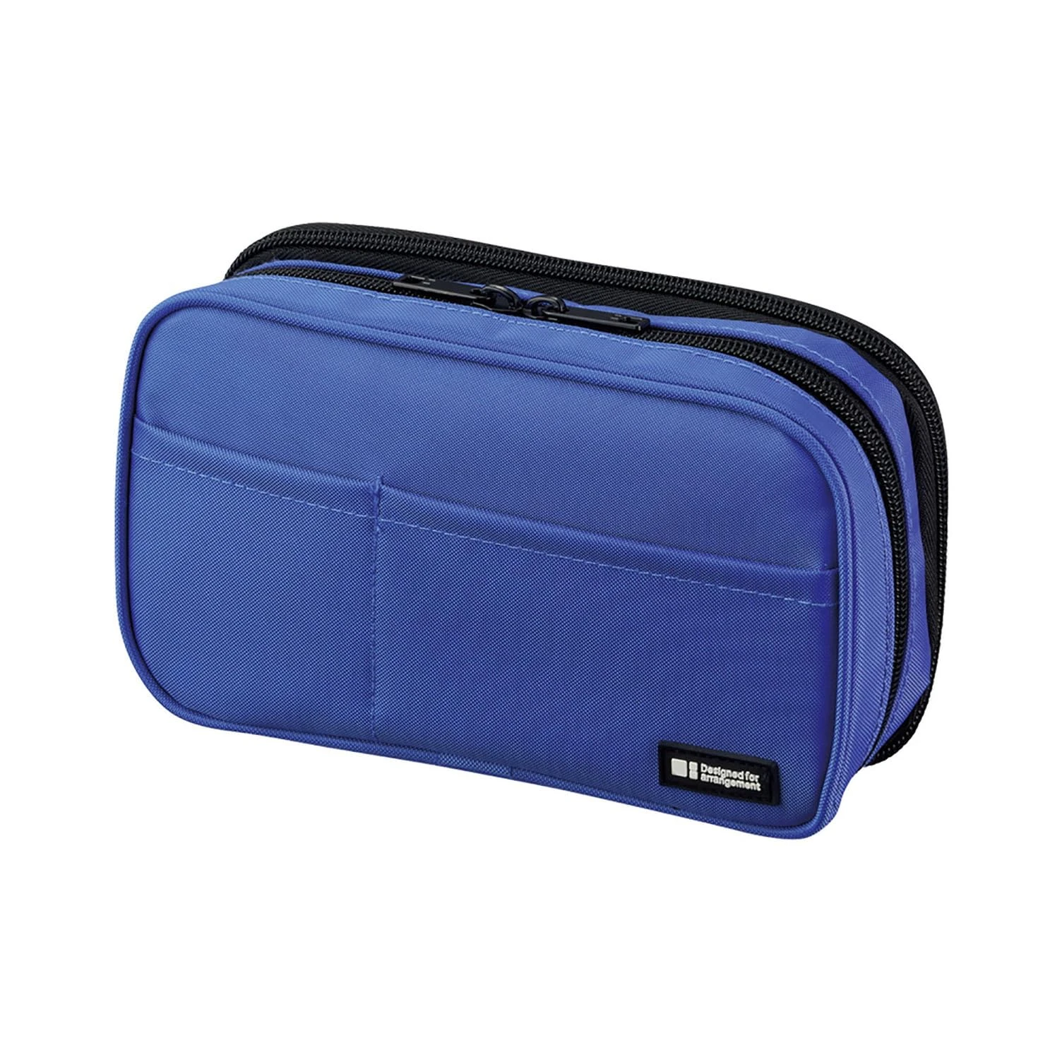 LIHITLAB Large Capacity Double Zipper Pencil Case For School Office College, Big Capacity 6 Compartments Pencil Bag Holder Adults Teen Boys Girls, Travel Cosmetics Storage, Blue (A7555-108)