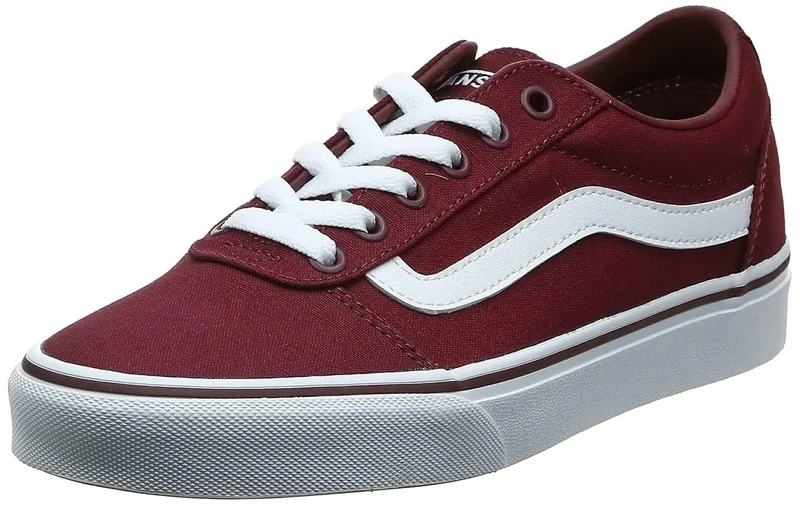 Vans Women's Ward Sneaker, Canvas Burgundy, 6 UK