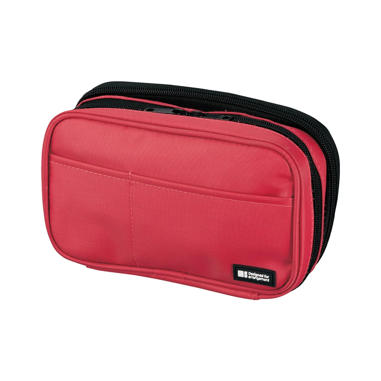 LIHITLAB Large Capacity Double Zipper Pencil Case For School Office College, Big Capacity 6 Compartments Pencil Bag Holder Adults Teen Boys Girls, Travel Cosmetics Storage, Coral (A7555-103)