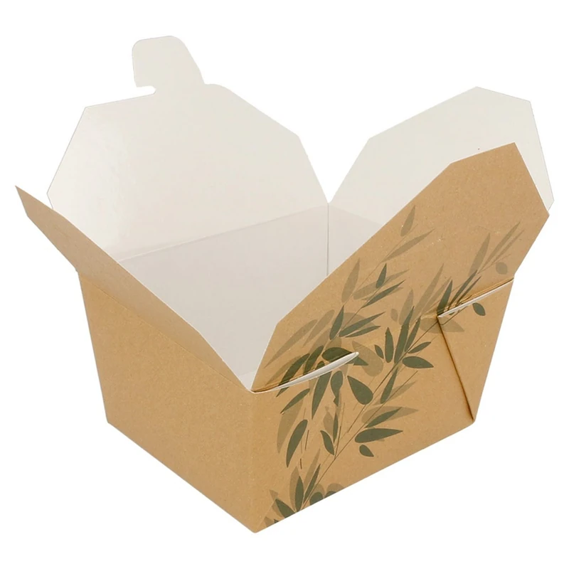 Micro. Boxes Rectangular 780 Ml "Feel Green" 300 Gsm + 12Pp 11,3X9X6,4 Cm Brown Cardboard - 50 Units - Image 1