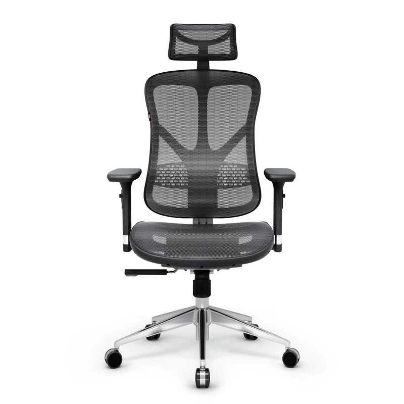Diablo V-Basic Ergonomic Comfortable and Breathable Mesh Fabric Office Chair with Adjustable Armrests, Height Adjustable, Black/Grey