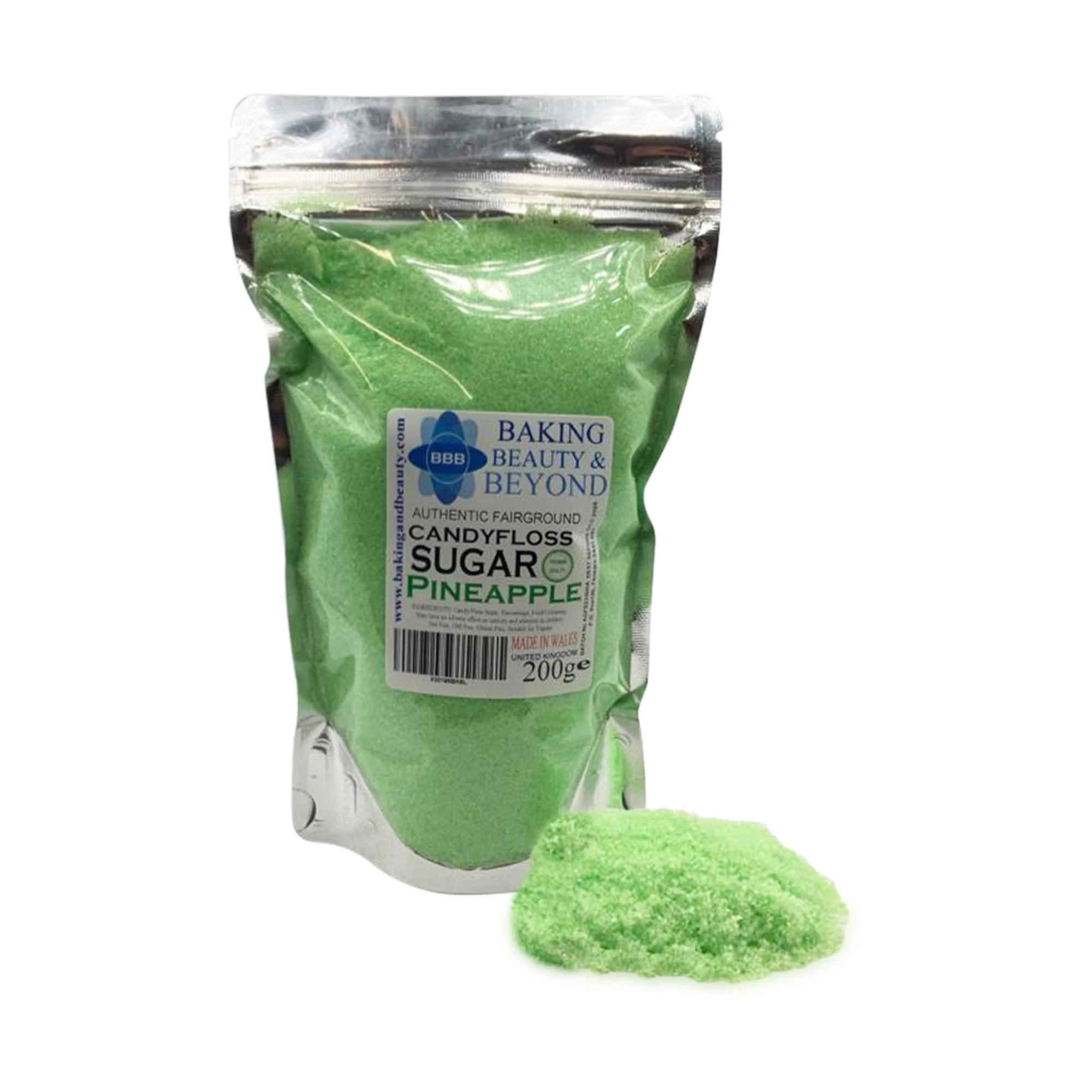 Baking Beauty and Beyond Premium Candy Floss Sugar 200g - Pineapple Flavour