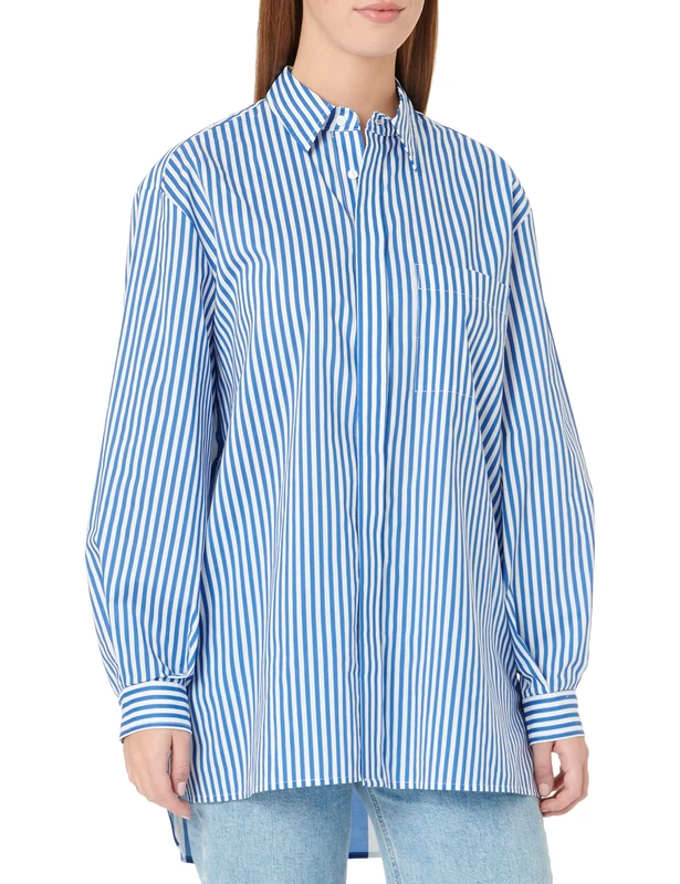 Liebeskind Berlin Women's H8182200 woven Long Sleeve Blouse, Blue (Surf The Web F 5533), 10 (Manufacturer Size: S) - Image 1