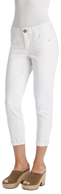 Democracy Women's 25" "Ab Solution Crop Jeans, Optic White, 8