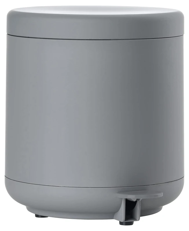 Zone Denmark Ume Bathroom Rubbish Bin, Cosmetic Bin, Pedal Bin with Lid for Bathroom, with Removable Inner Bucket and Soft Close, Diameter 19.5 cm, Height 22 cm, 4 Litres, Grey