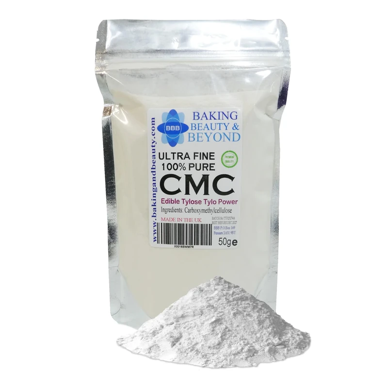 Baking Beauty and Beyond Powerful Edible Tylose Tylo Pure CMC Powder - Gum Tragacanth Glue Powder for Fondant, Gluten Free Gum Powder Perfect for Cake Frosting, Icing Sugar Paste (50gm)