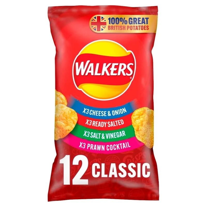 Walkers Classic Pack Crisps 12 x 25g