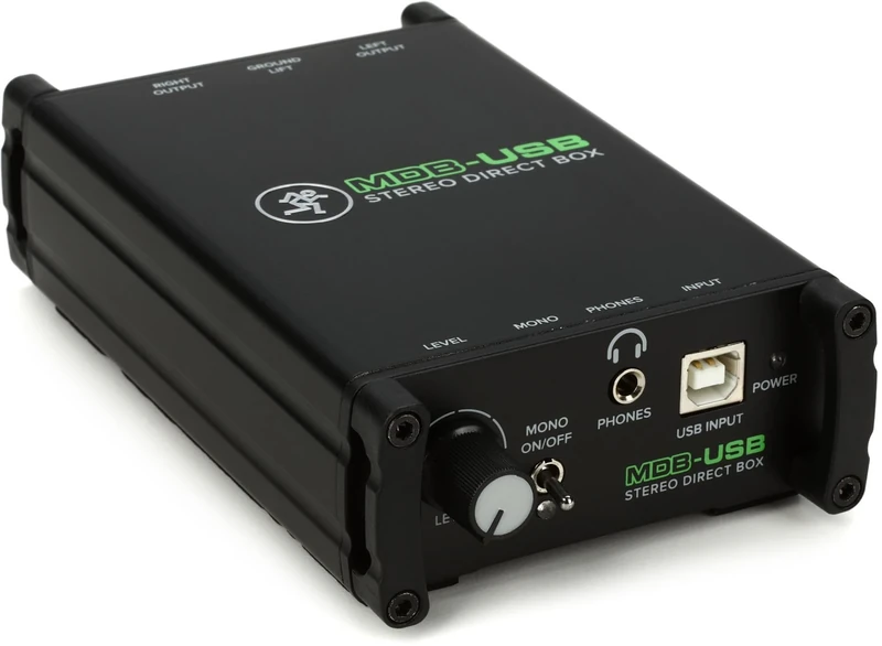 Mackie MDB-USB 2-Channel USB Direct Box (DI) With 24-bit/96kHz USB Audio Input, Headphone Output and Ground Lift