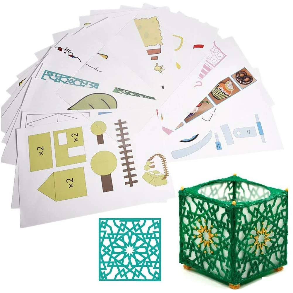 VBESTLIFE 20pcs 3D Pen Printing Paper Painting Graffiti Template Mold 40 Cartoon Patterns for Kids DIY