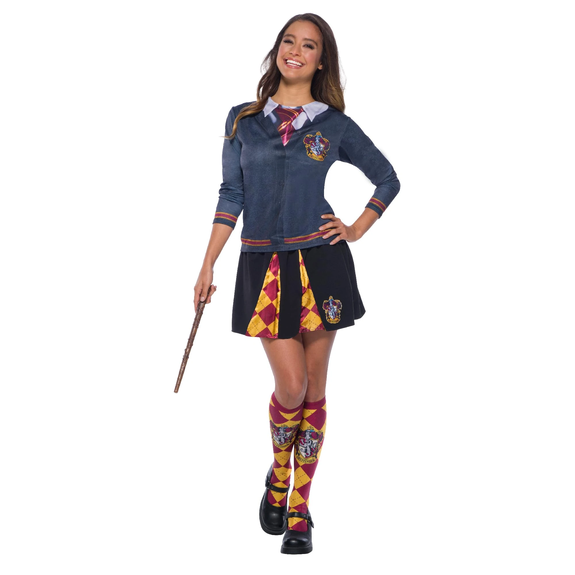 Rubies Official Harry Potter Girls Gryffindor Socks, Fancy Dress, One size to fit age 6 plus Halloween