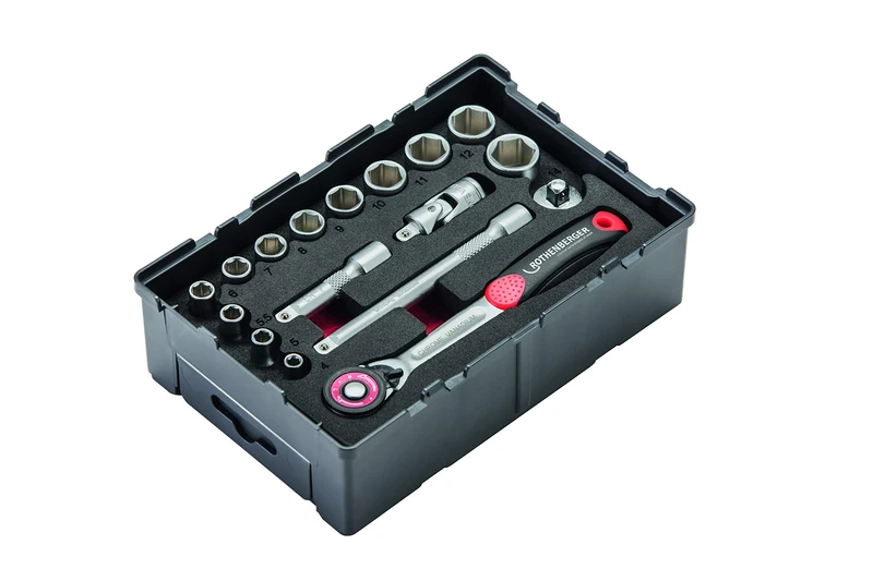 'Rothenberger 1000002180 Hexagonal Socket Spanner Set of 17 Tool Box Hex Key 1/4 Hex Shank Ø 1.5 – 10 mm | Reusable Robox | Reversible Drive Universal Joint Chrome Vanadium Steel, Grey - Image 1