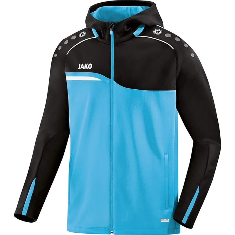 JAKO Competition 2.0 Men's Hooded Jacket, mens, 6818, Aqua/black, 44 (EU) - Image 1
