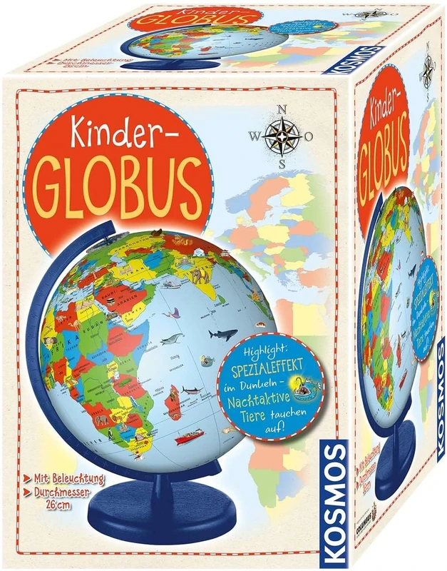 Kosmos 673024 Children's Globe, from 5 Years, with Lighting, Diameter 26 cm, Educational Toy for Children and Nursery Decoration