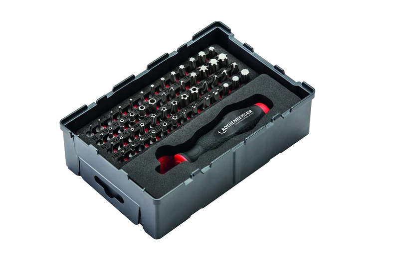 'Rothenberger 1000002181 Safety and Special bit Set 53 Pieces Tool Box 1/4 for Wall Installations and Small Electronics | Reusable Robox | 9 Different Types of Bit Including Torx & Pentalobe Grey