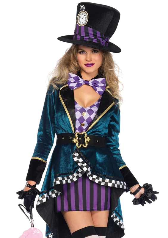 Leg Avenue 8559204101 Delightful Hatter Adult Costumes, Multicolor, X-Large(UK 16-18)