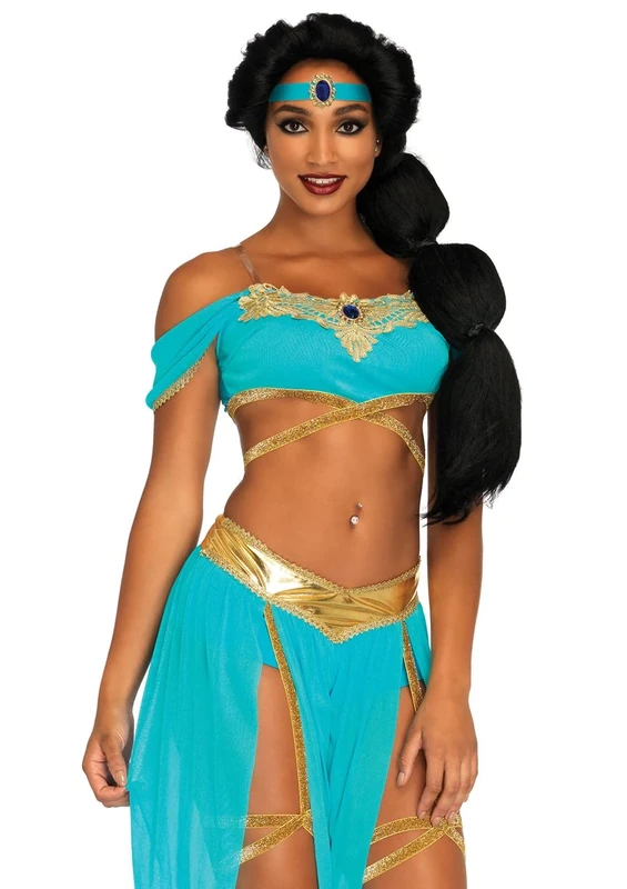 Leg Avenue 86662-03803 Aladdin, Disney Princess Adult Sized Costumes, Solid, Blue, Large - Image 1