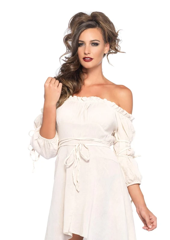 Leg Avenue 2700 - Gauze High Low Peasant Dress, X-Large (Ivory) - Image 1