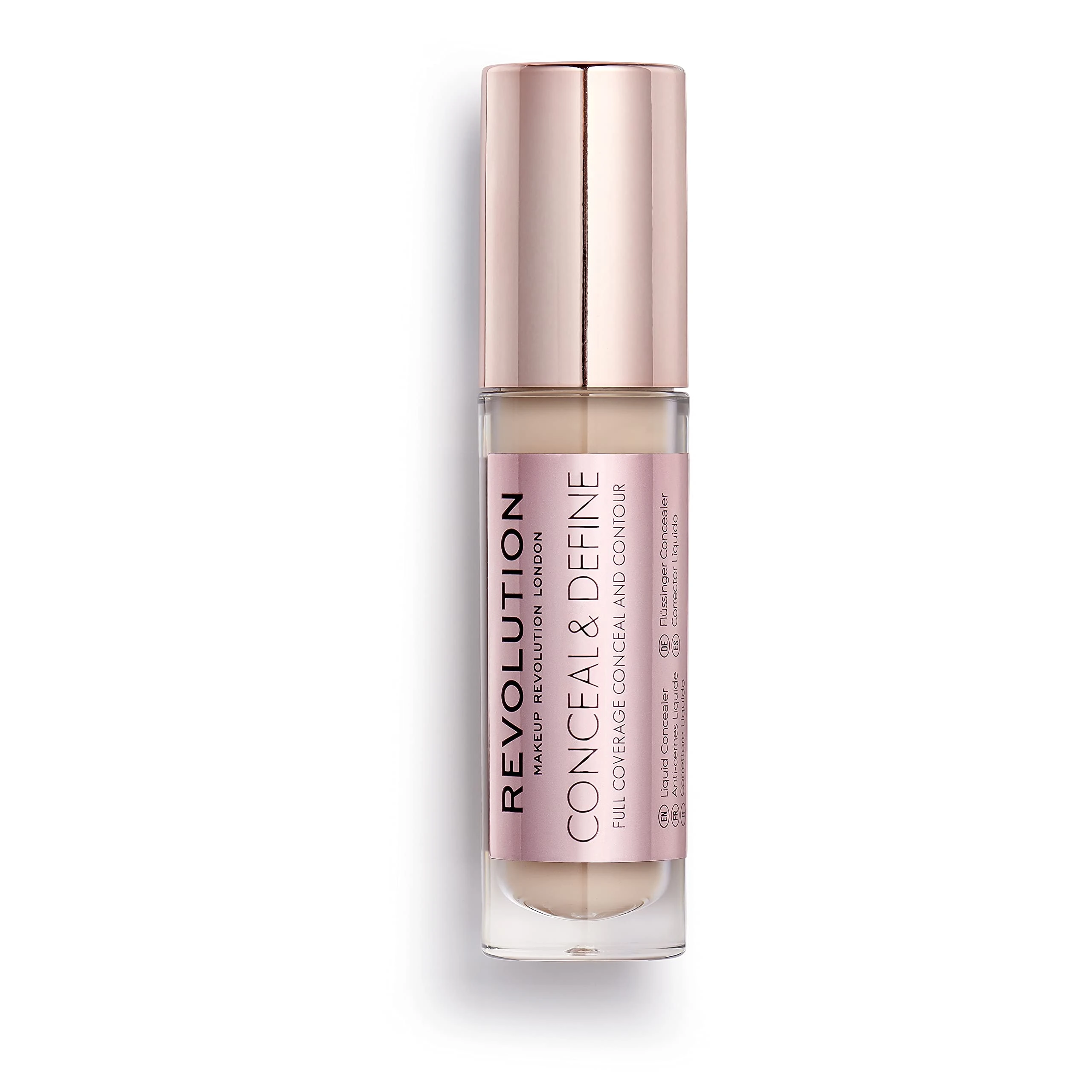 Revolution Conceal & Define Concealer, Lightweight, Long-Lasting, Full Coverage Face Makeup, C4, 4g