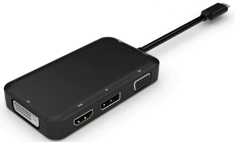 Microconnect USB3.1CCOM10 USB C Cable Adapter DVI-D, VGA, HDMI, DisplayPort Black