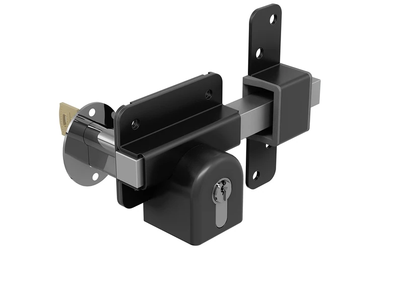 GateMate Long Throw Gate Lock 1490126, Euro Profile Keyed Alike Gate Lock for Sheds, Gates & Garage Doors, Keyed Both Sides, 316 Stainless Steel, for Wooden Gates & Doors Up to 2” (50mm), 5 Keys