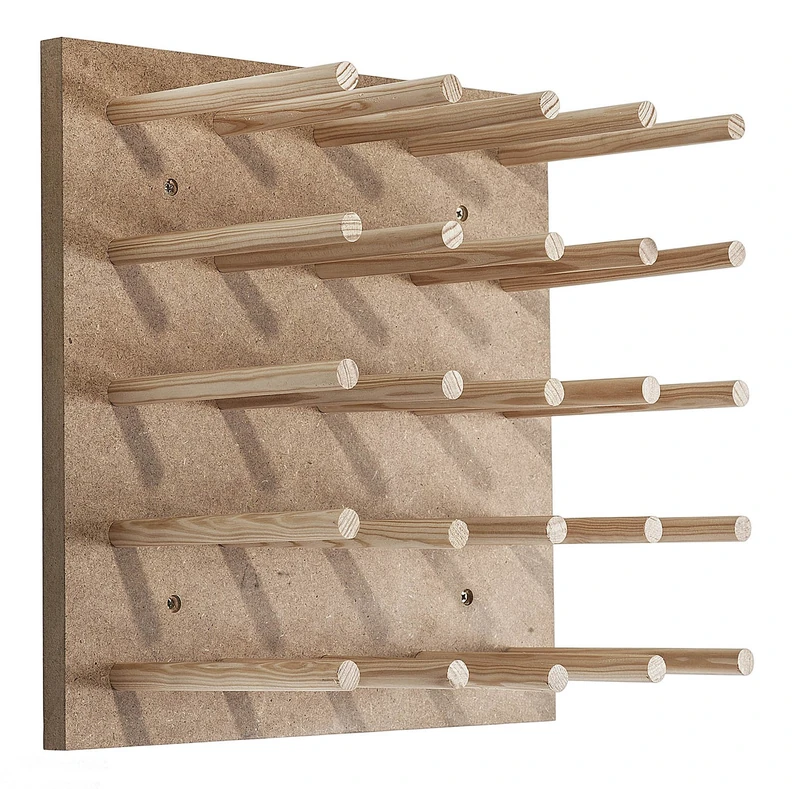 Aranaz 7120 - Pine Wood Wine Rack, 20 Bottles, 39 x 39 x 20.5 cm