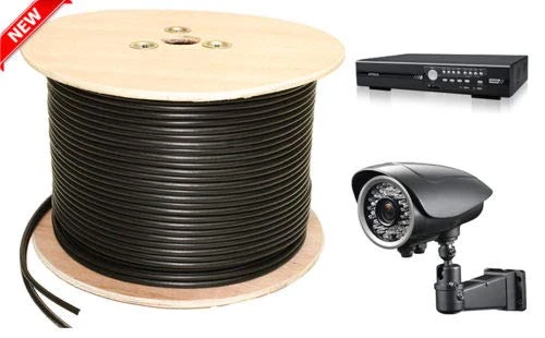 Splinktech® 305 Meter Premium Shotgun Coaxial Cable, DC Power Video CCTV Security Camera DVR Recorder Cable, Premium Shotgun Coaxial Ariel Premium Pure Cooper Twin Dual RG59 Indoor, Outdoor