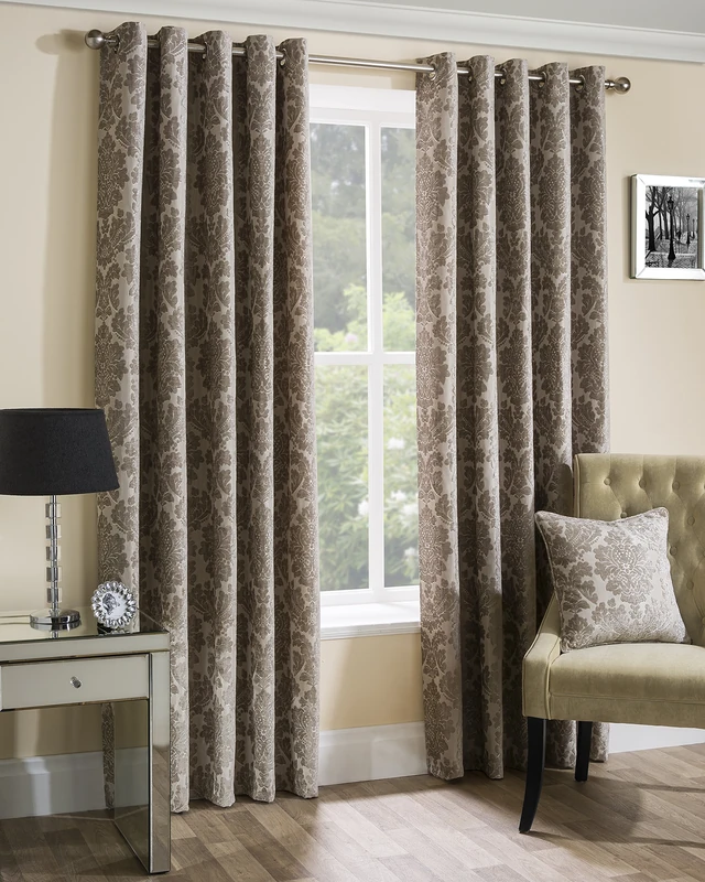 Sundour Park Lane Curtains, Polyester, Latte, 46 x 90-Inch