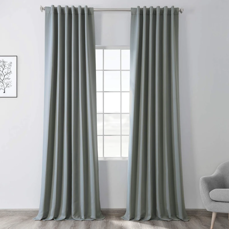 HPD Half Price Drapes Room Darkening Curtains 84 Inches Long for Bedroom & Living Room (1 Panel), 50 X 84, Blue Fir