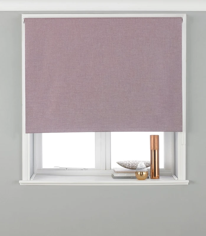 Eclipse Blackout Roller Blind - Mauve Purple - Ready Made (Fittings Included) - Temperature Control - Adjustable - 100% Polyester - 153cm width x 162cm drop (60" x 64" inches) - Made by Riva