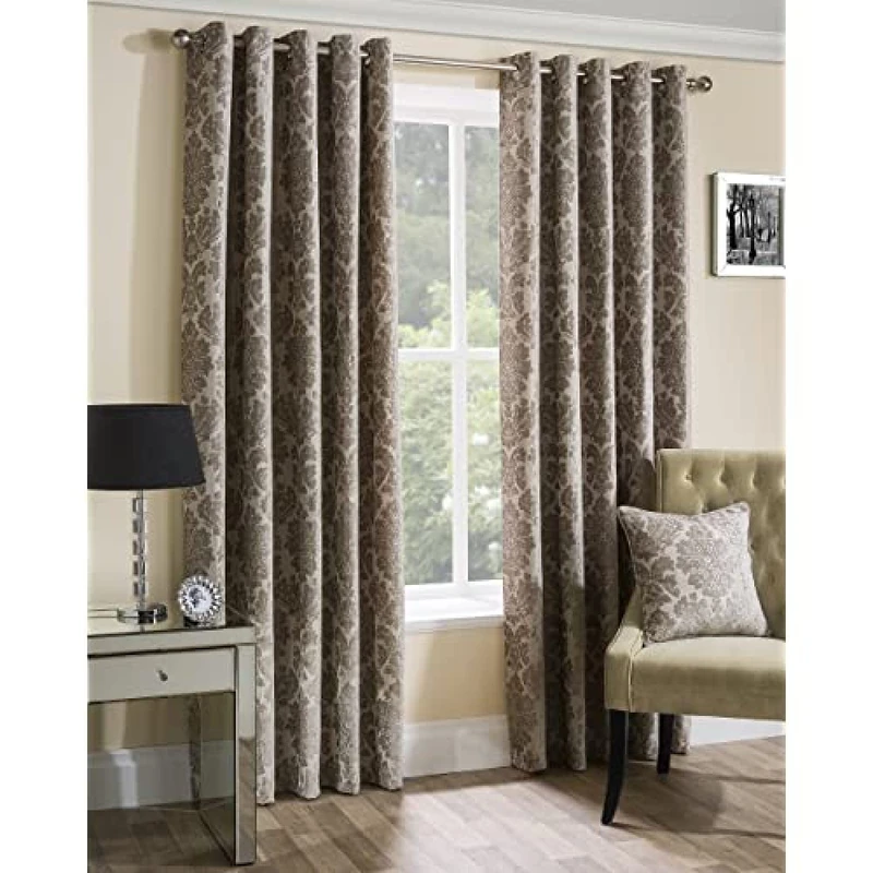 Sundour Park Lane Curtains, Polyester, Latte, 66 x 72-Inch